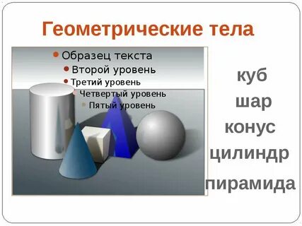 Геометрические тела куб пирамида цилиндр