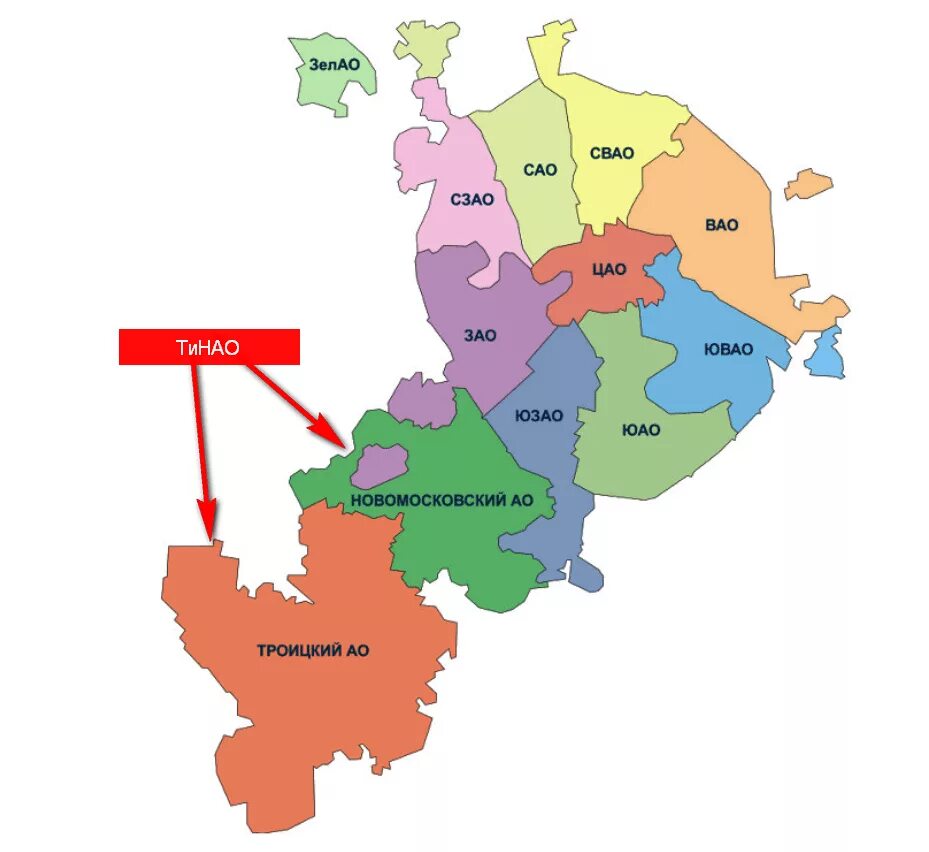 ТИНАО на карте Москвы. Новая Москва ТИНАО. Районы Москвы. Округа Москвы на карте.