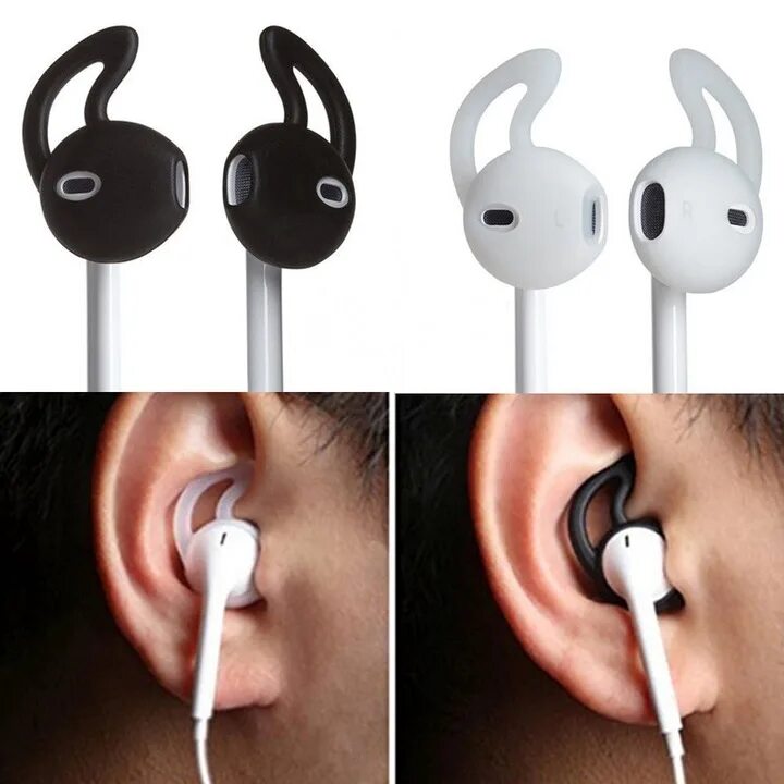 Как можно найти беспроводной наушник. Наушники 2 pair in ear rubber earbud cover case w ear hook for iphone earphone headset us. держатель для наушников apple earpods. apple airpods 2 с держателем на уши. наушники эйрподсы 2 в ушах.