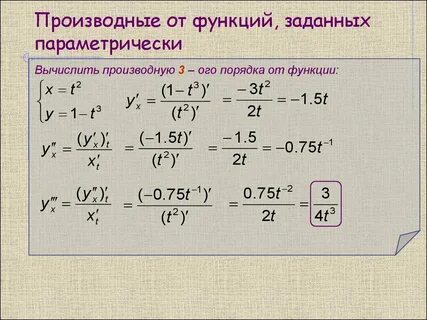 Найти производную функции уравнение
