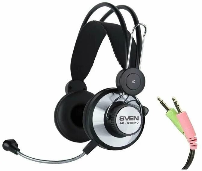 Как подключить наушники sven Наушники с микрофоном SVEN AP-875 (шнур 2м, с регулятором громкости) купить в