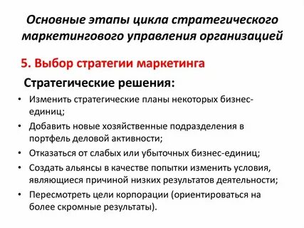 Стратегия управления маркетингом