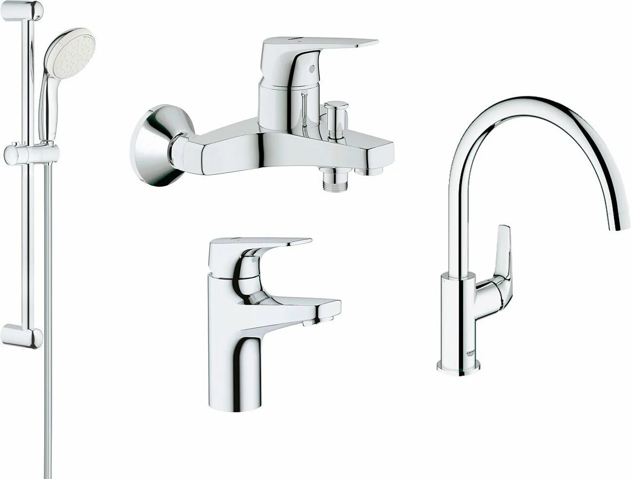 Grohe bauflow. Грое бау флоу. 29045000 grohe. душевая система скрытого монтажа grohe bauflow. набор смесителей для душа grohe bauflow.