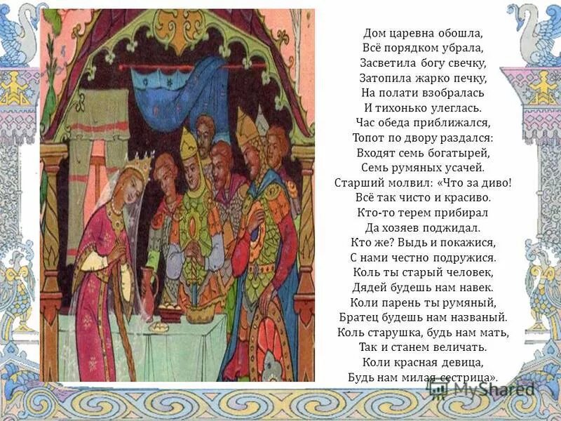 Дом царевна обошла все порядком убрала. Дверь тихонько отворилась и царевна очутилась в светлой горнице. Сказки пушкина росмэн. Дом царевна обошла все порядком убрала. Дом царевна обошла все порядком убрала.