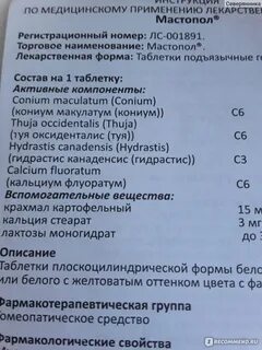 Мастопол инструкция по применению