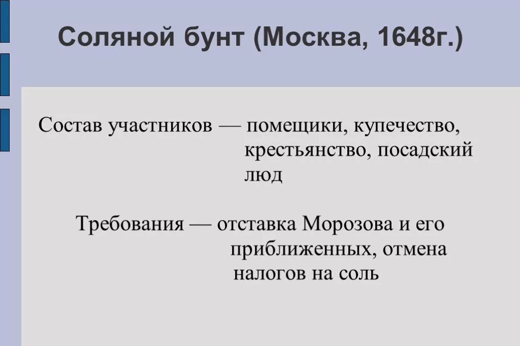 Состав участников соляного бунта