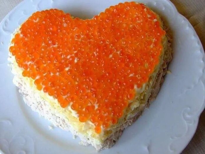 Вкусный салат с сердцем фото Салат "Валентинка" простой пошаговый рецепт с фото Hand Made идеи и мастер
