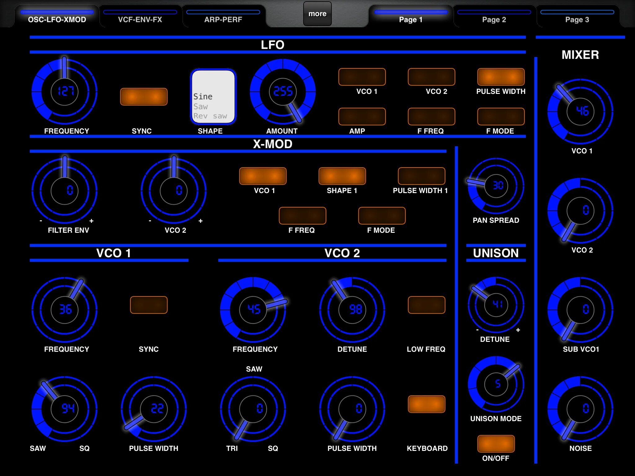 Omnisphere 2. Датчик Designer Midi РЧ. Dave Smith ob. Main layout