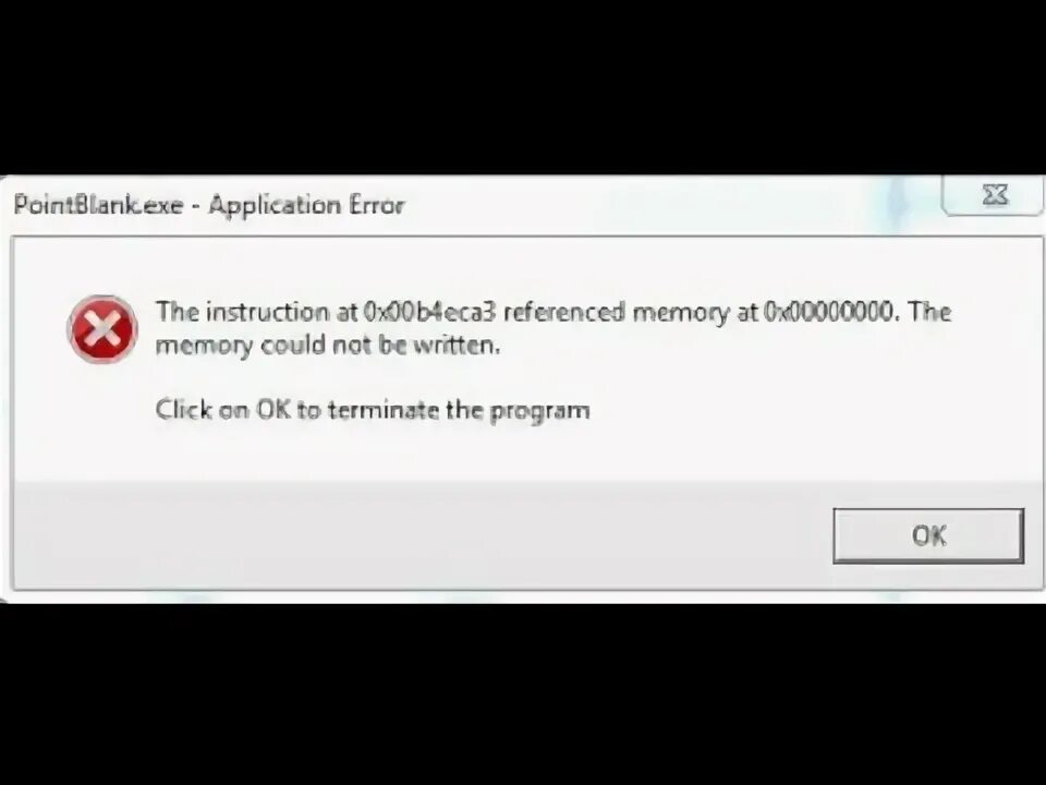 The instruction referenced memory