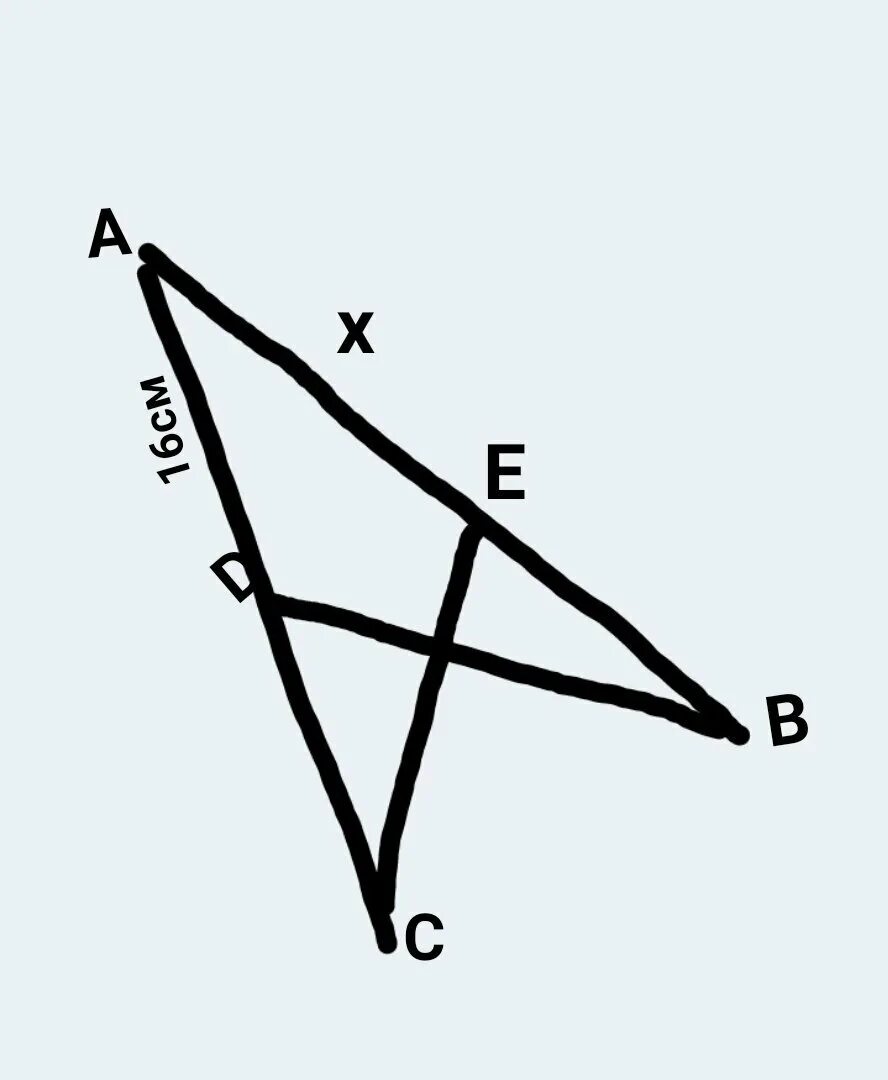 Сторона х. АD. АВ 56 см АС 16 см. Ab=32 см АС=20 см треугольник Абд~треугольнику АЕС. Редкий треуг.