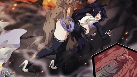 crescentia, deathblight, 1boy, 1girls, against wall, black hair, blue eyes,...