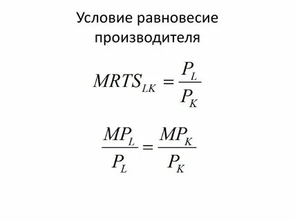 Равновесие производителя
