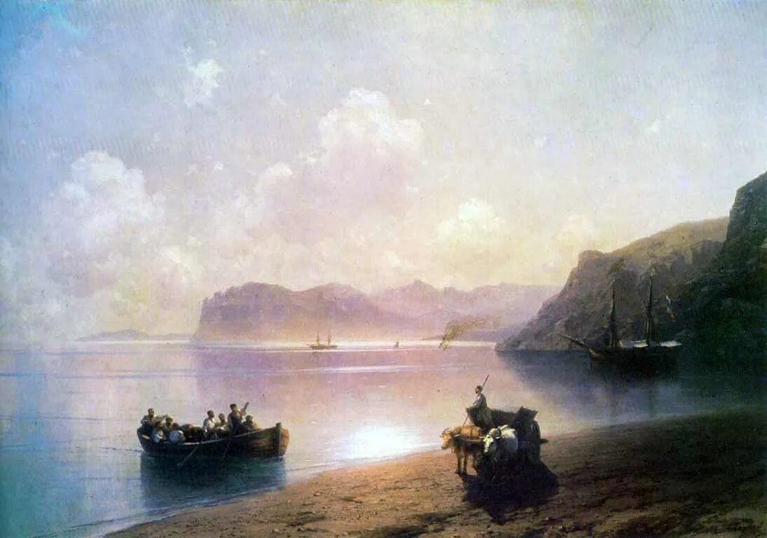 О ком произведение море. Картина Айвазовского утро на море. Айвазовский Ялта 1864.