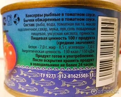 Рыбные консервы калорийность