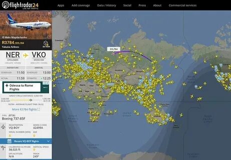 Отслеживание самолетов flightradar24