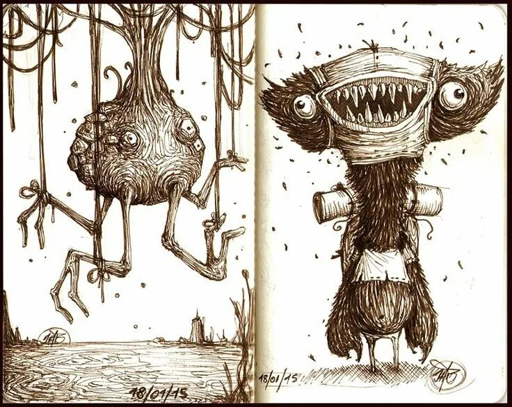 Жуткие рисунки в скетчбуке. Монстры для скетчбука. Страшный скетчбук. Жуткие рисунки в скетчбуке. Мрачный скетчбук.