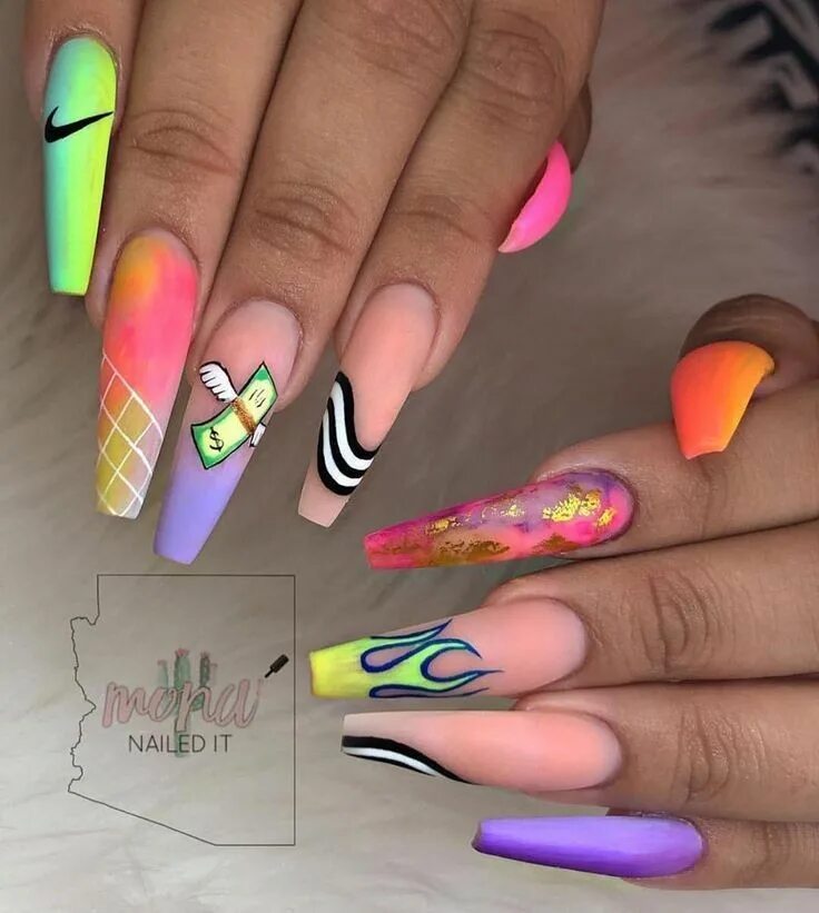 Ногти дизайн молодежный яркие Pin by Chellsa Hartwell on Nails Checkered nails, Jasmine nails, Acrylic nails c
