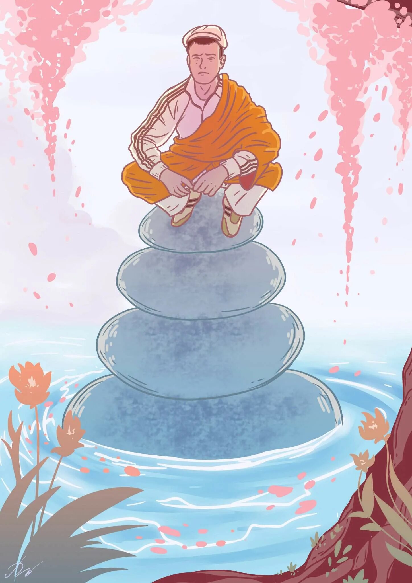 Дзен. Японская философия дзен буддизма. Добрый дзен. Дзен буддист. Дзен иллюстрация.