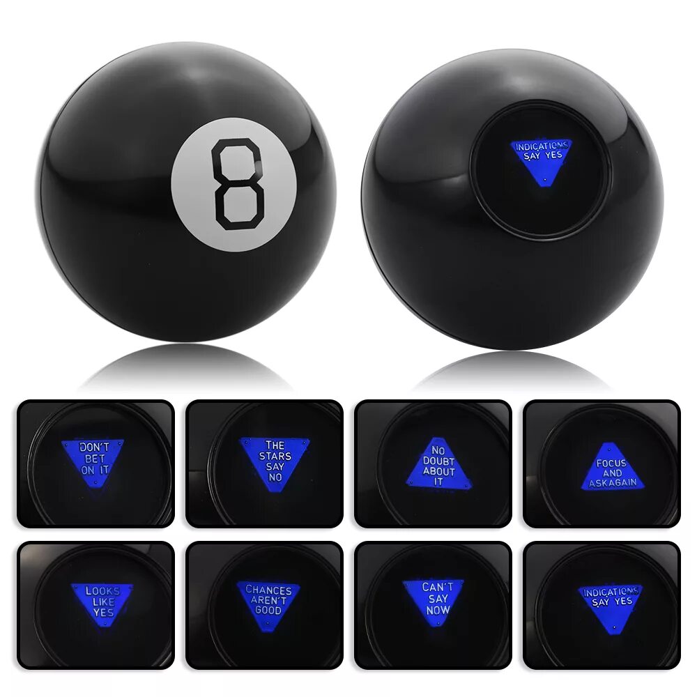 Случайные ответы шар. Шар предсказатель Magic Ball 8. Шар предсказаний Мэджик бол. Шар для предсказаний «Magic 8 Ball». Ответы магического шара 8.