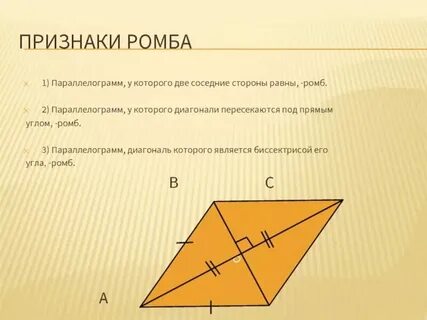 Диагонали пересекаются под прямым углом это