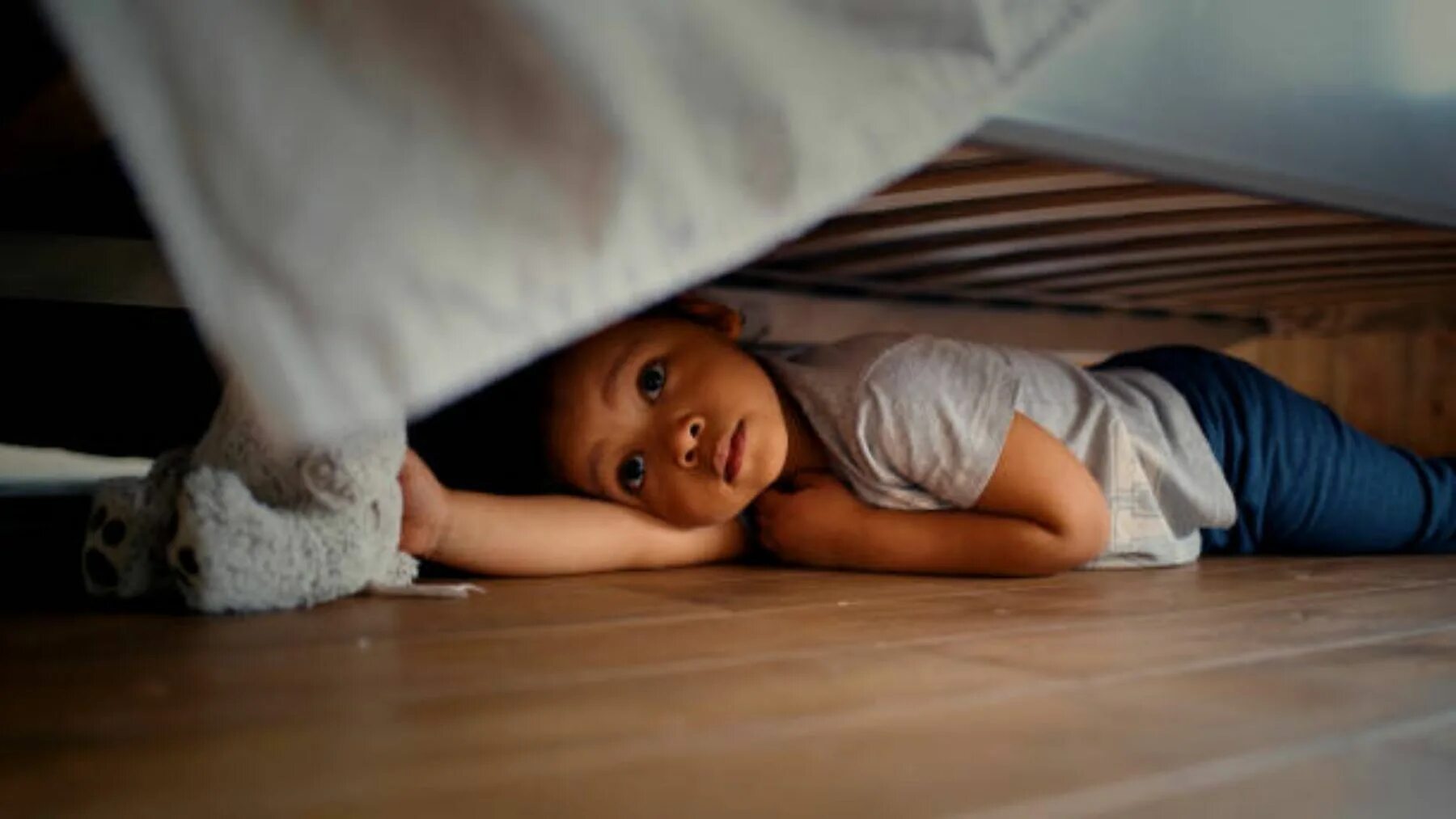 Baby hiding