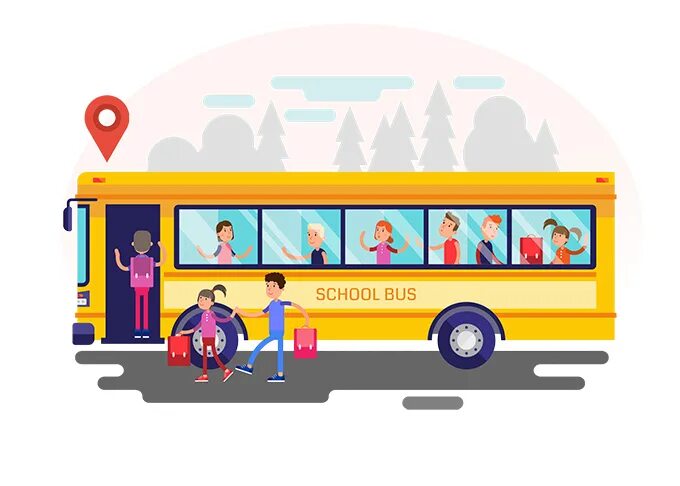 School time bus. School time bus