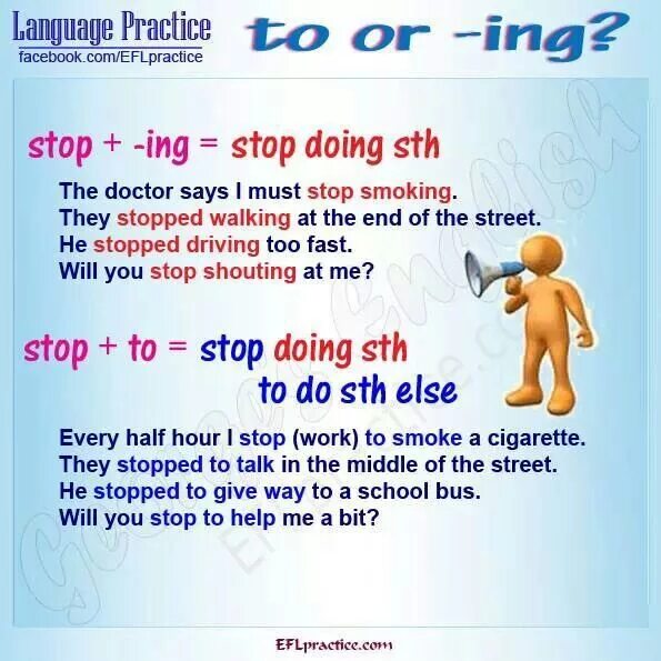 Stop doing a regular activity. Stop to do or doing разница. stop to or ing разница. stop ing окончание. stop to or ing правило.