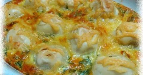 Пельмени в духовке с сыром