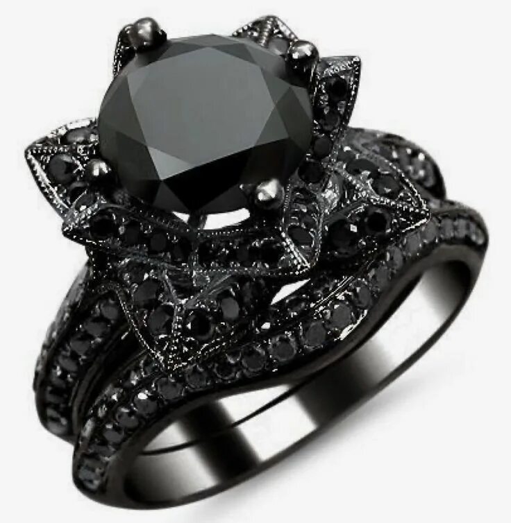 Черная драгоценность. Кольцо Black Diamond. Кольцо черненое золото с черными бриллиантами.