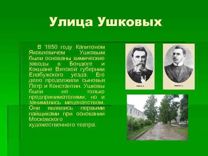 Химический завод Ушковых. История появления улицы