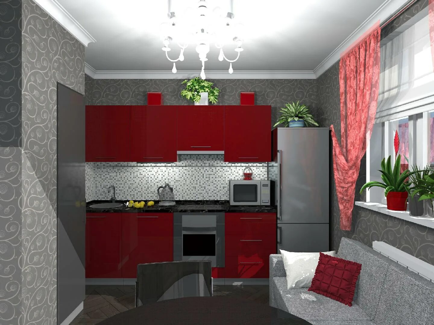 дизайн кухни 7 кв м Дизайн кухни, Г-образная кухня, Интерьер