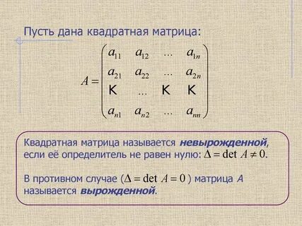 Вырожденная матрица