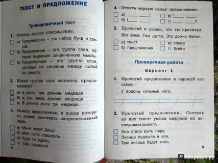 Тест слово и предложение класс
