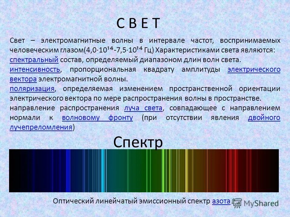 Спектр света. Характеристики цвета. Спектр видимого света. Цвета оптического спектра. Частота воспринимаемая глазом