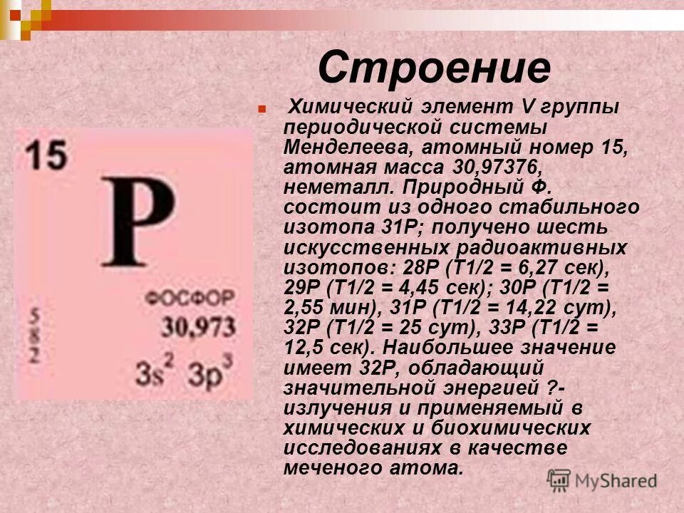 Строение химических элементов 5 периода