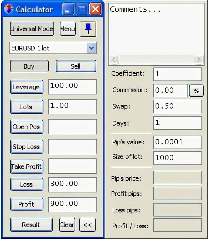 Калькулятор трейдера. 1:500 Leverage calculator.