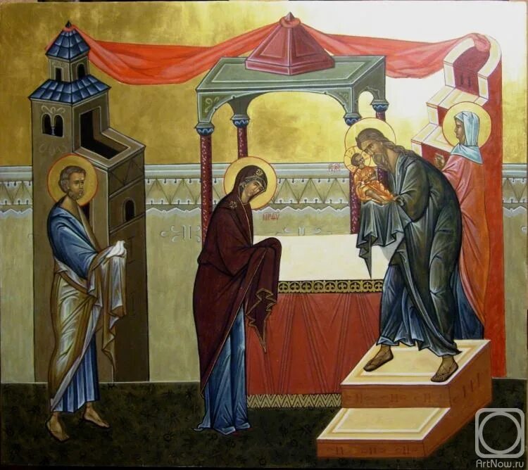 Икона сретение господне андрея рублева. Сретение господне древняя икона. Иконасретениие господне. Сретение господне ткачев. Сретение господне 15 февраля икона.