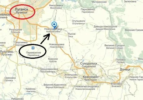 Сосновка лнр на карте