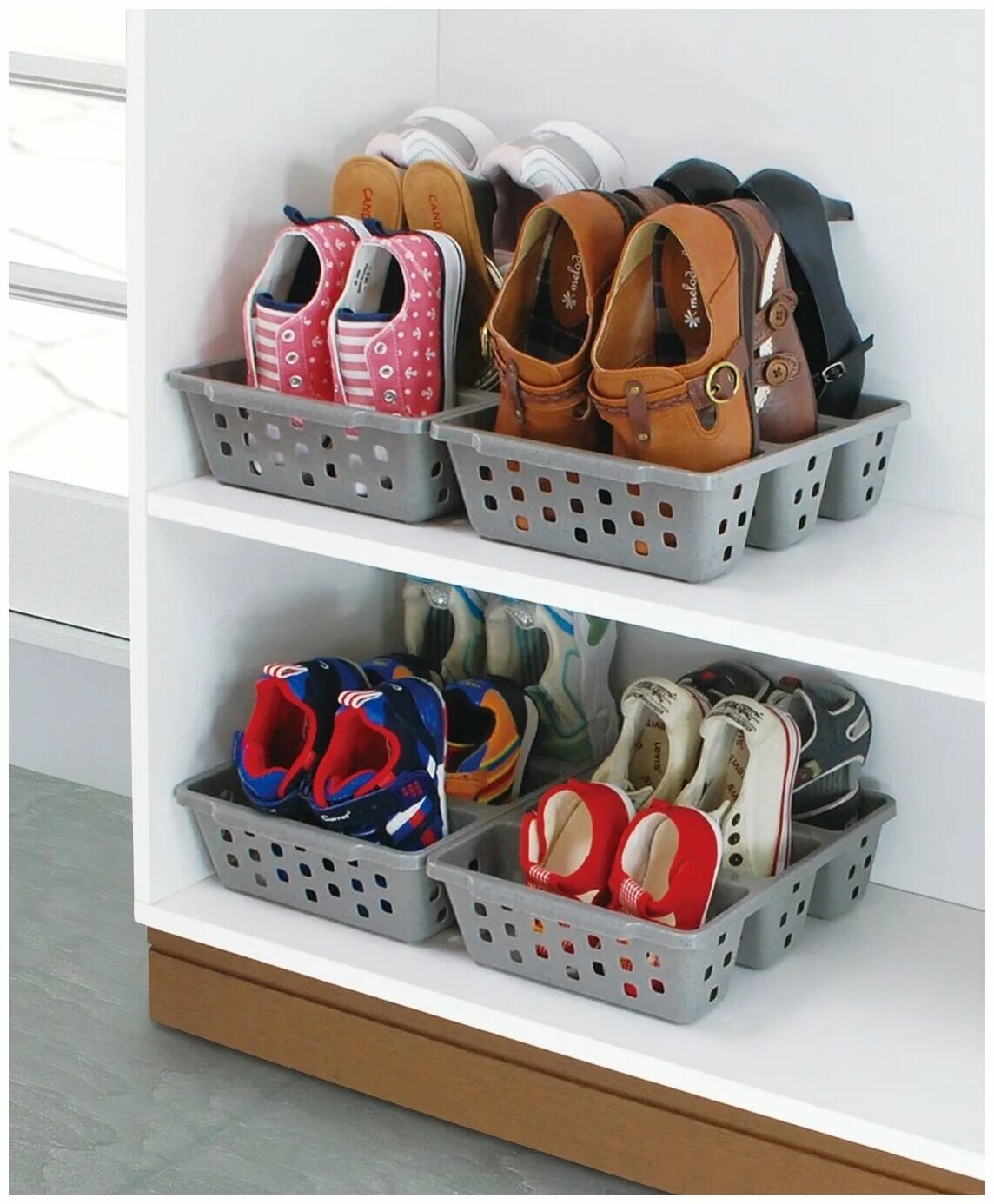 Органайзер для хранения обуви. Хранение обуви. Компактные полки для обуви. Как хранить обувь. Хранение обуви.