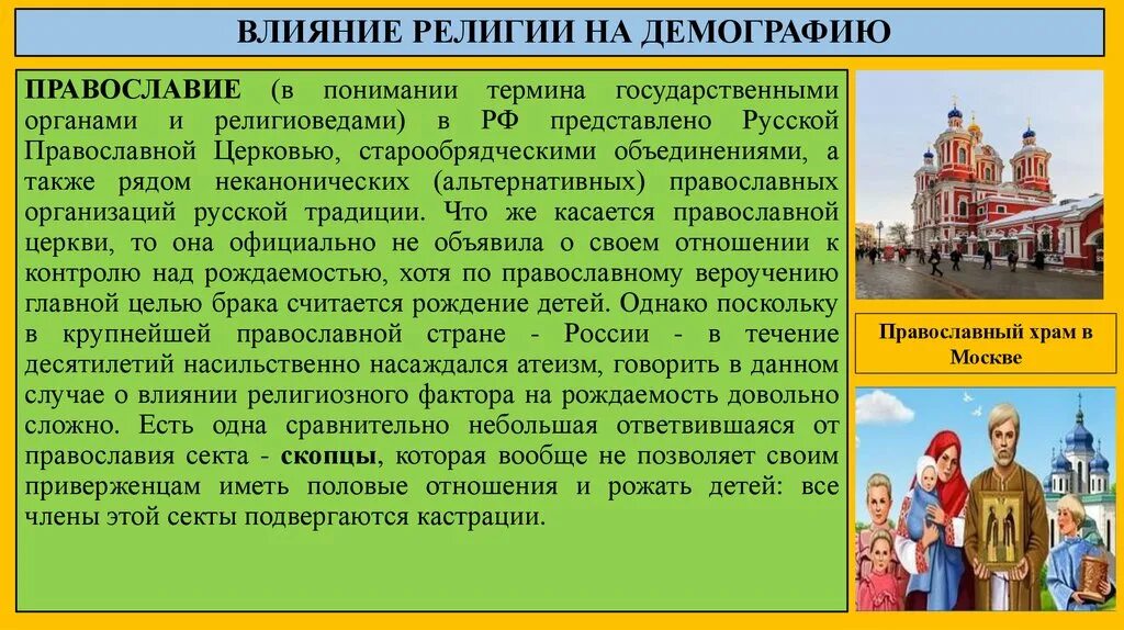 Влияние христианства на политику. Влияние религии. Сообщение об одной религии. Религиозная культура России.