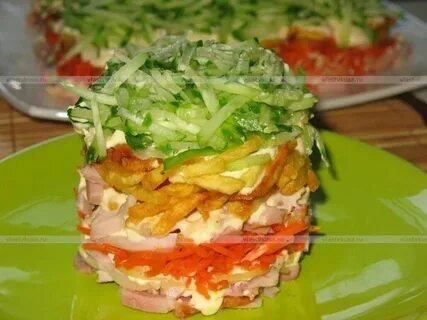 Салат курица жареная картошка огурец