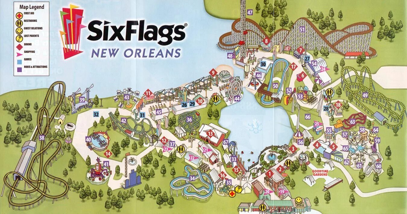 My new park. Парк Six Flags новый Орлеан. Six Flags парк аттракционов заброшенный. Парк развлечений шесть флагов новый Орлеан. Парк Six Flags новый Орлеан карта.