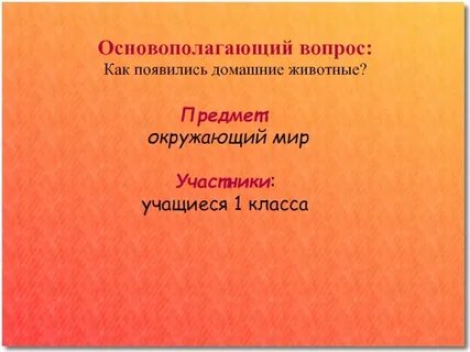 Как появились домашние