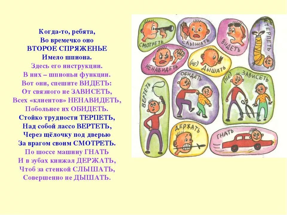 Стих глаголов 2 спряжения. Стих про спряжение глаголов исключения. стихотворение глаголов исключений 2 спряжения. стишок про спряжение глаголов исключения. стихотворение на исключения 2 спряжения.