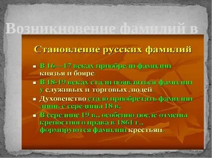 Объяснение фамилии