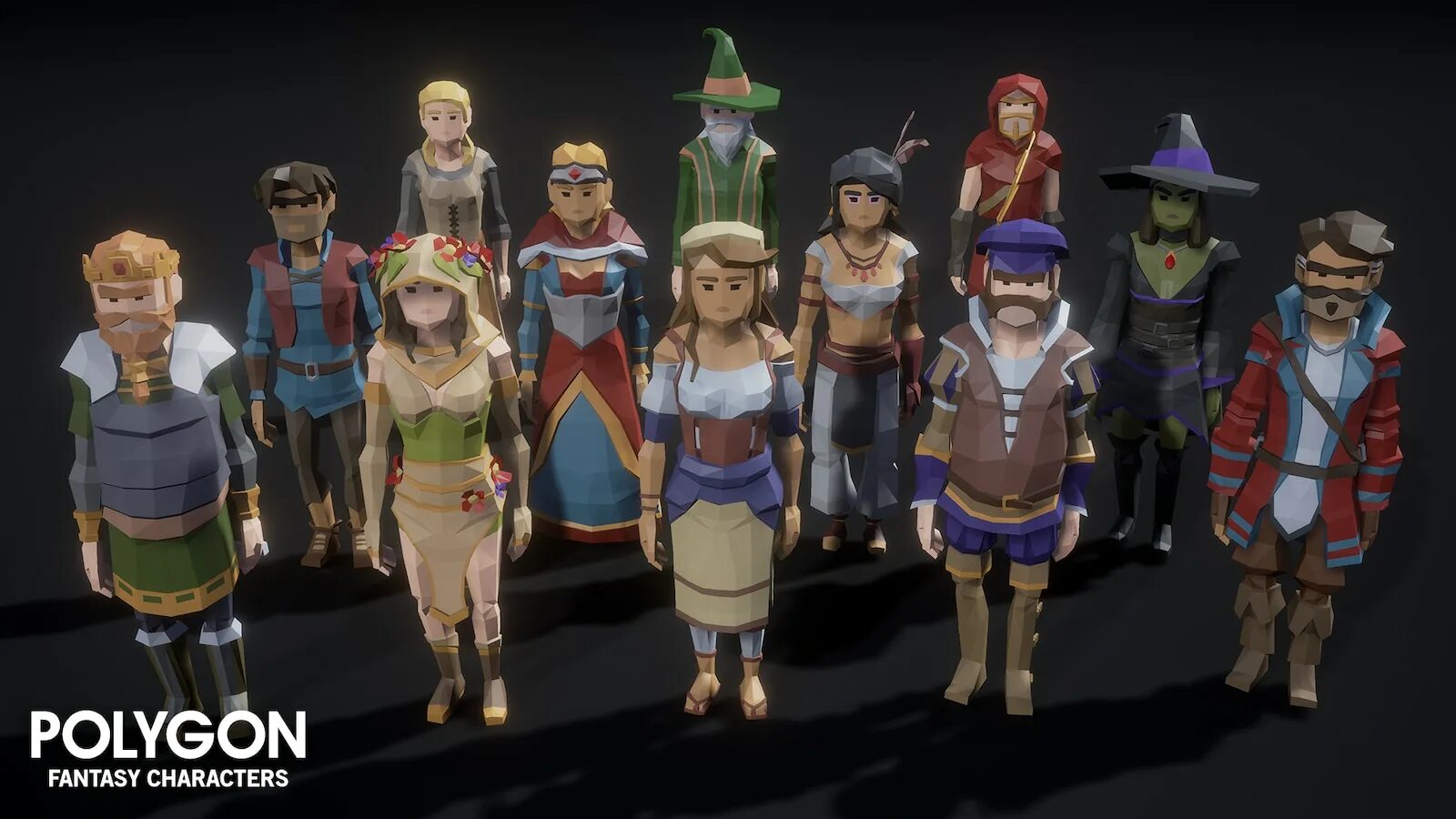 Polygon fantasy. Polygon - fantasy characters. polygon character. unreal engine 4 character.