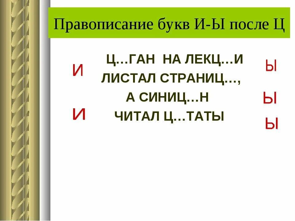 Ы и после ц упражнения 5 класс. Правописание букв и ы после ц. И-Ы после ц правило. Ы-И после ц таблица. Правописание ы или и после буквы ц.