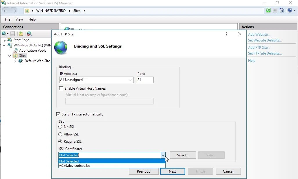 Установка ssl iis