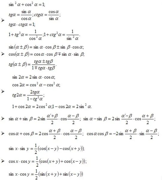 Формулы сокращения синусов и косинусов. Формулы синусов и косинусов 11 класс. Тригонометрические формулы косинуса. Формула синуса.
