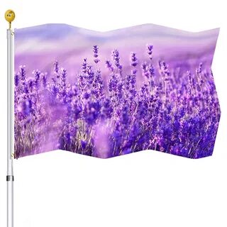 Spring Summer Lavender Purple Floral Flowers Flag Banners with Brass Grommets Do